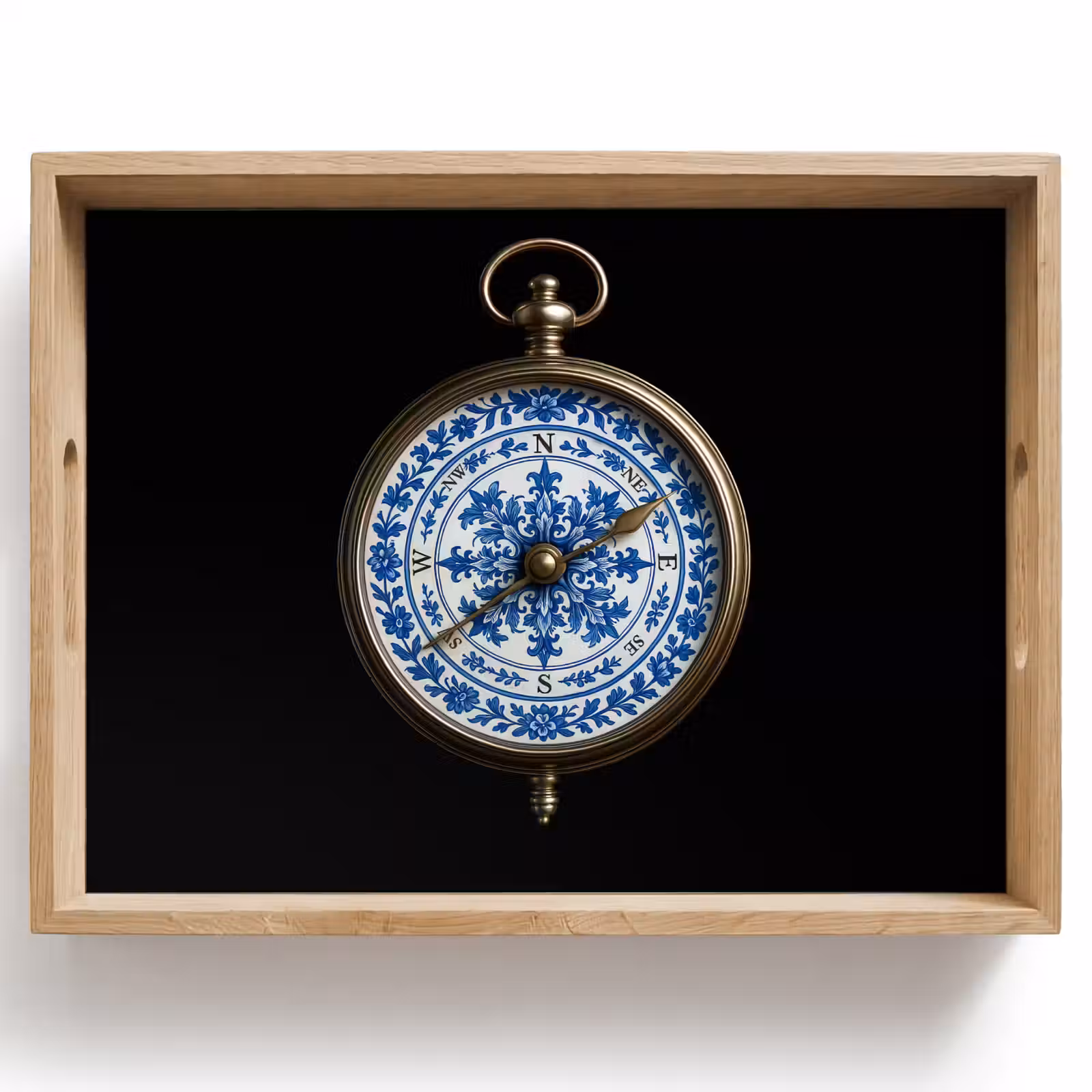 Tablett - Kompass - Delfter Blau - Schwarz — 1