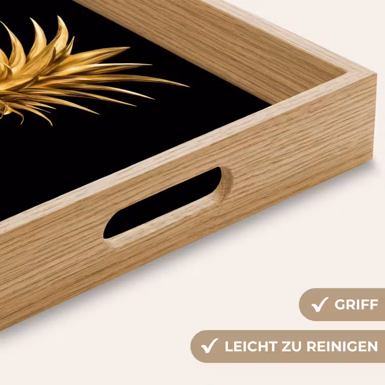 Tablett - Ananas - Schwarz - Gold - Luxus — 8