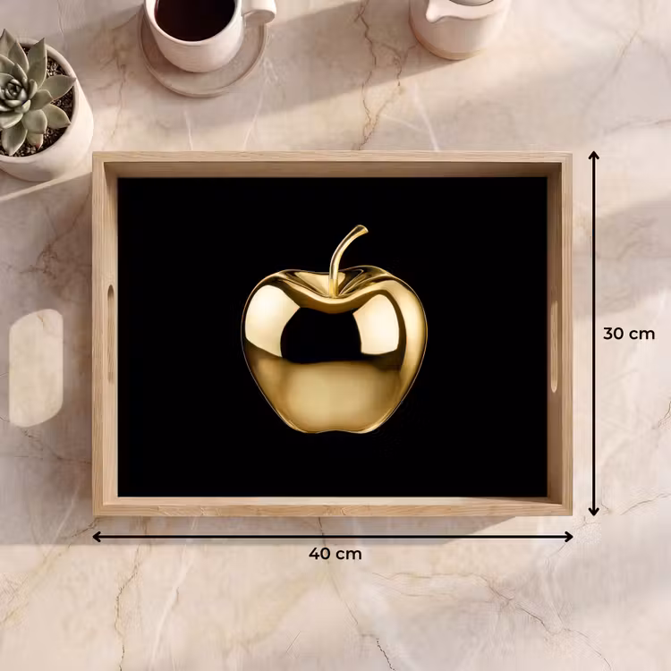 Tablett - Apfel - Gold - Chrom - Schwarz — 7
