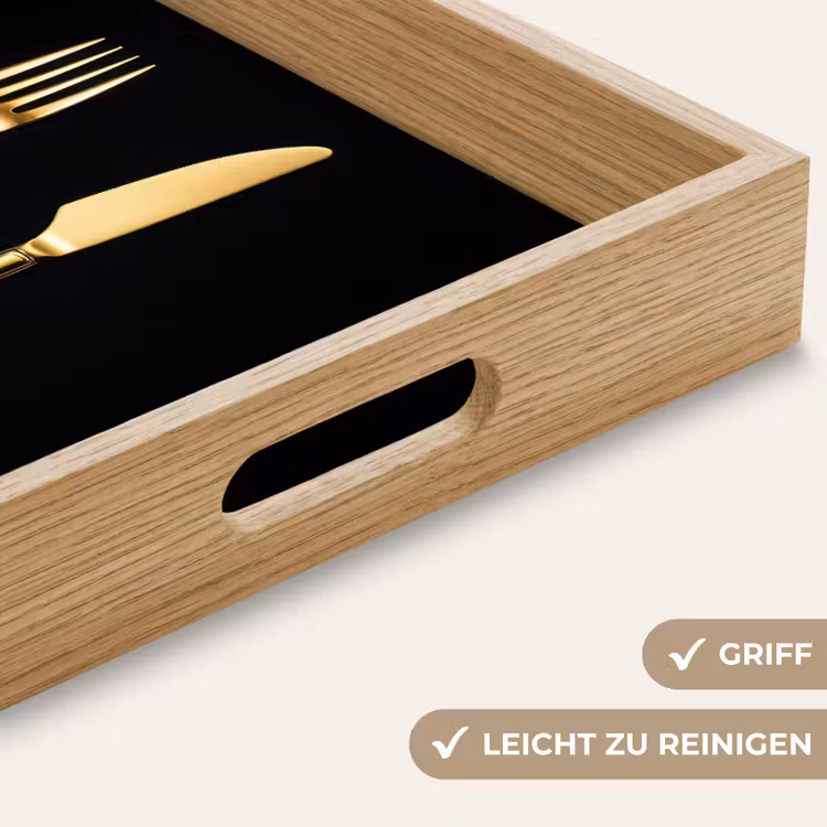 Tablett - Besteck - Gold - Messer - Gabel — 8