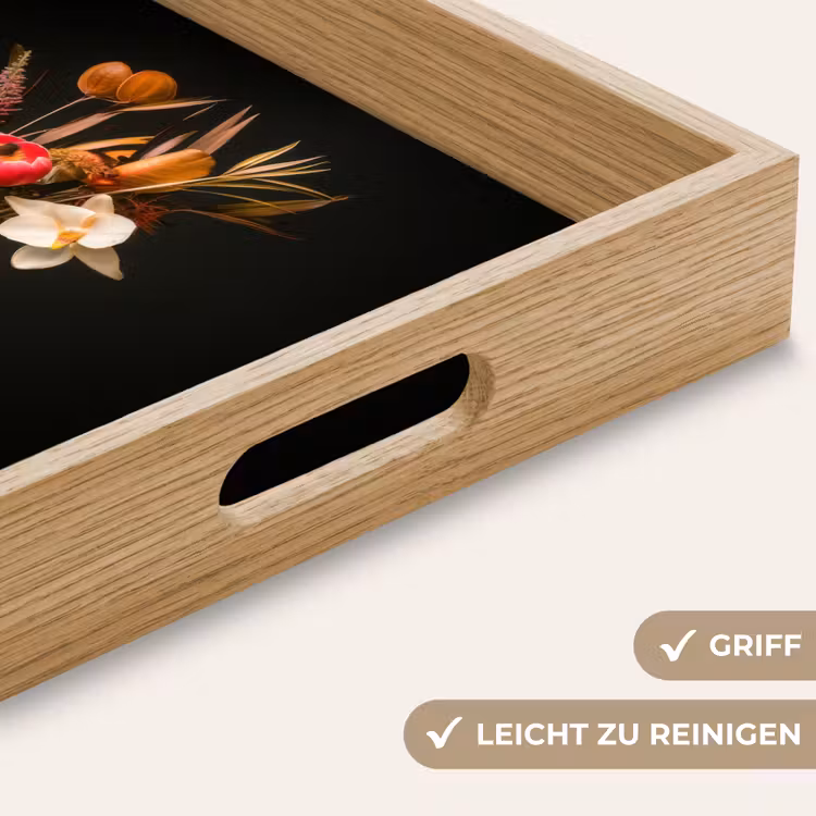 Tablett - Blumenstrauß - Orange - Gold - Vase — 8