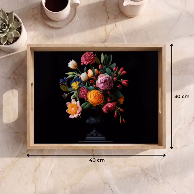 Tablett - Blumenstrauß - Romantisch - Farbenfroh — 7