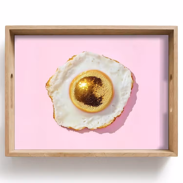 Tablett - Ei - Disco - Frühstück - Glitzer — 1
