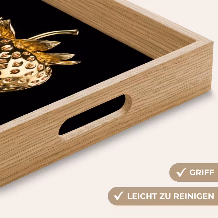 Tablett - Erdbeere - Gold - Schwarz - Chrom — 8