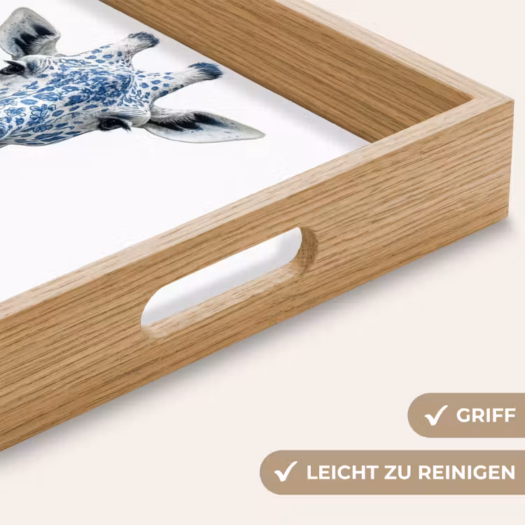 Tablett - Giraffe - Delfter Blau - Tiere - Minimalistisch — 8