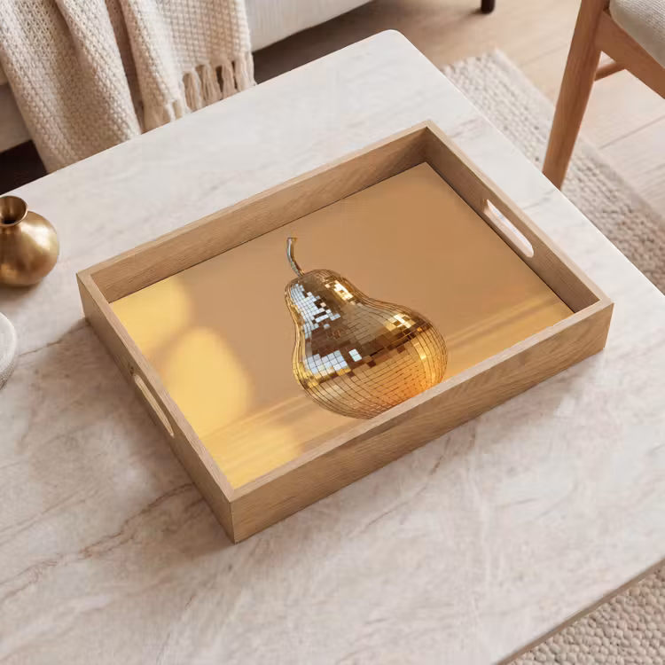 Tablett - Gold - Disco - Glitzer - Birne — 2
