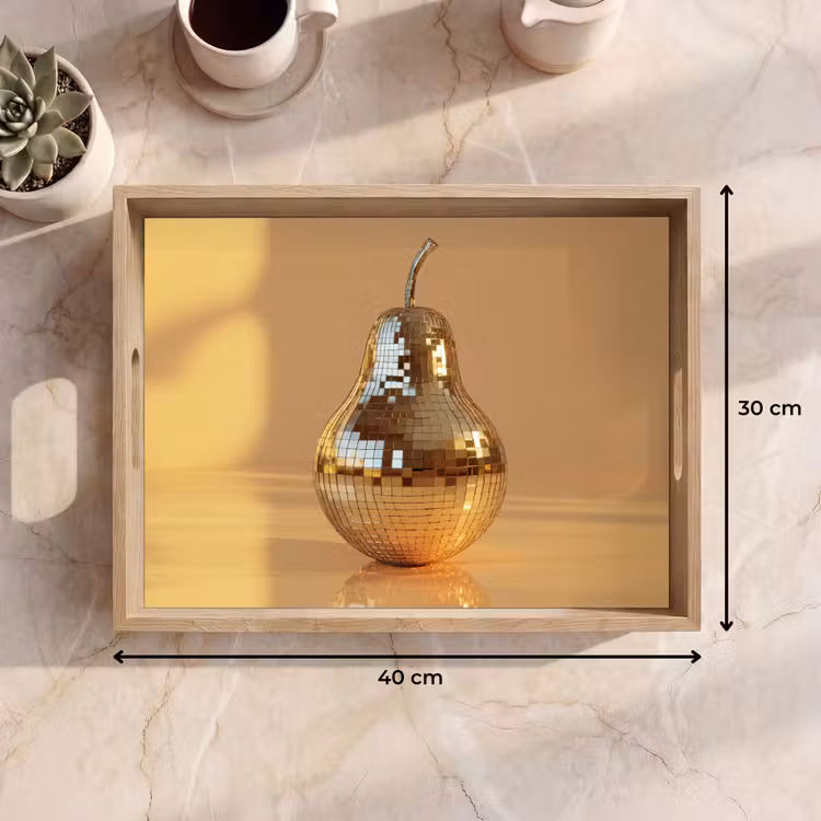 Tablett - Gold - Disco - Glitzer - Birne — 7