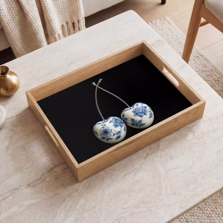Tablett - Kirschen - Delfter Blau - Obst — 2