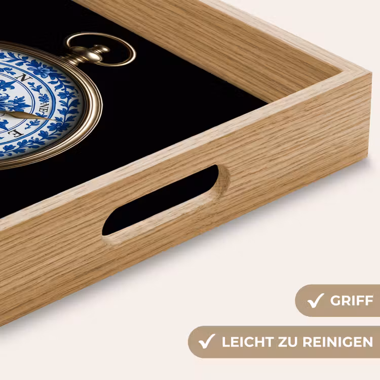 Tablett - Kompass - Delfter Blau - Schwarz — 8