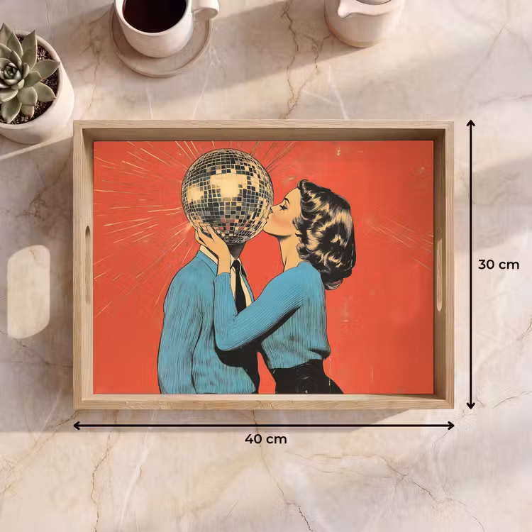 Tablett - Frau - Retro - Discokugel - Kuss — 7