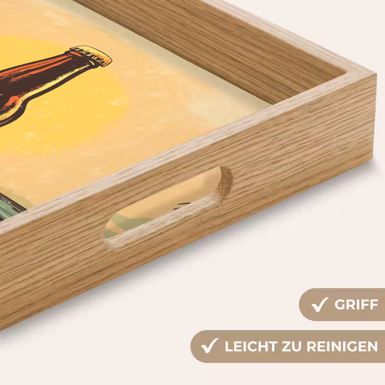 Tablett - Bierflasche - Sonnenuntergang - Palmen - Meer — 8
