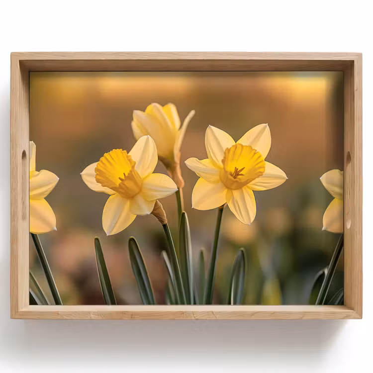Tablett - Blumen - Gelb - Unscharf — 1