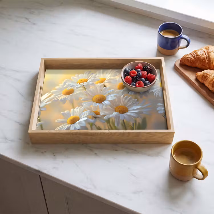 Tablett - Gänseblümchen - Weiß - Sonnenlicht — 3