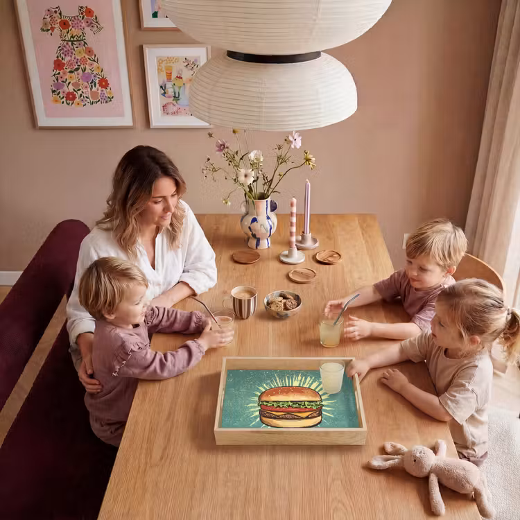 Tablett - Hamburger - Illustration - Salat - Käse — 5
