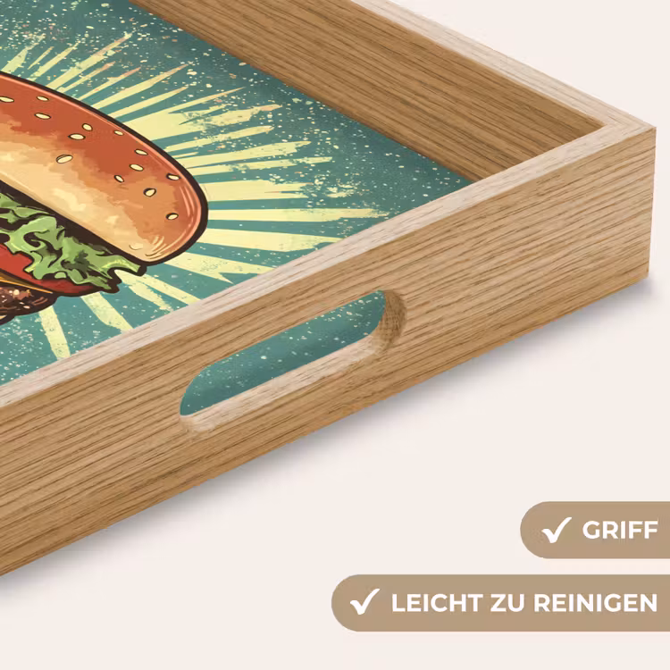 Tablett - Hamburger - Illustration - Salat - Käse — 8