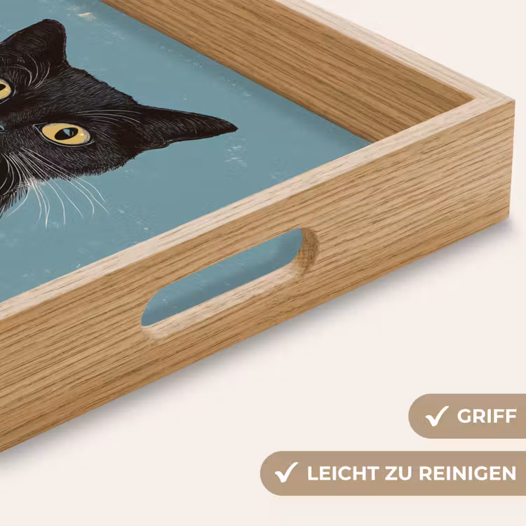 Tablett - Katze - Schwarz - Kaffee - Minimalistisch — 8
