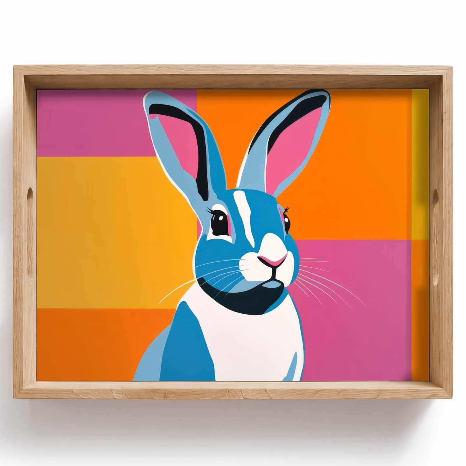 Tablett - Hase - Farbtaschen - Ohren - Rosa — 1