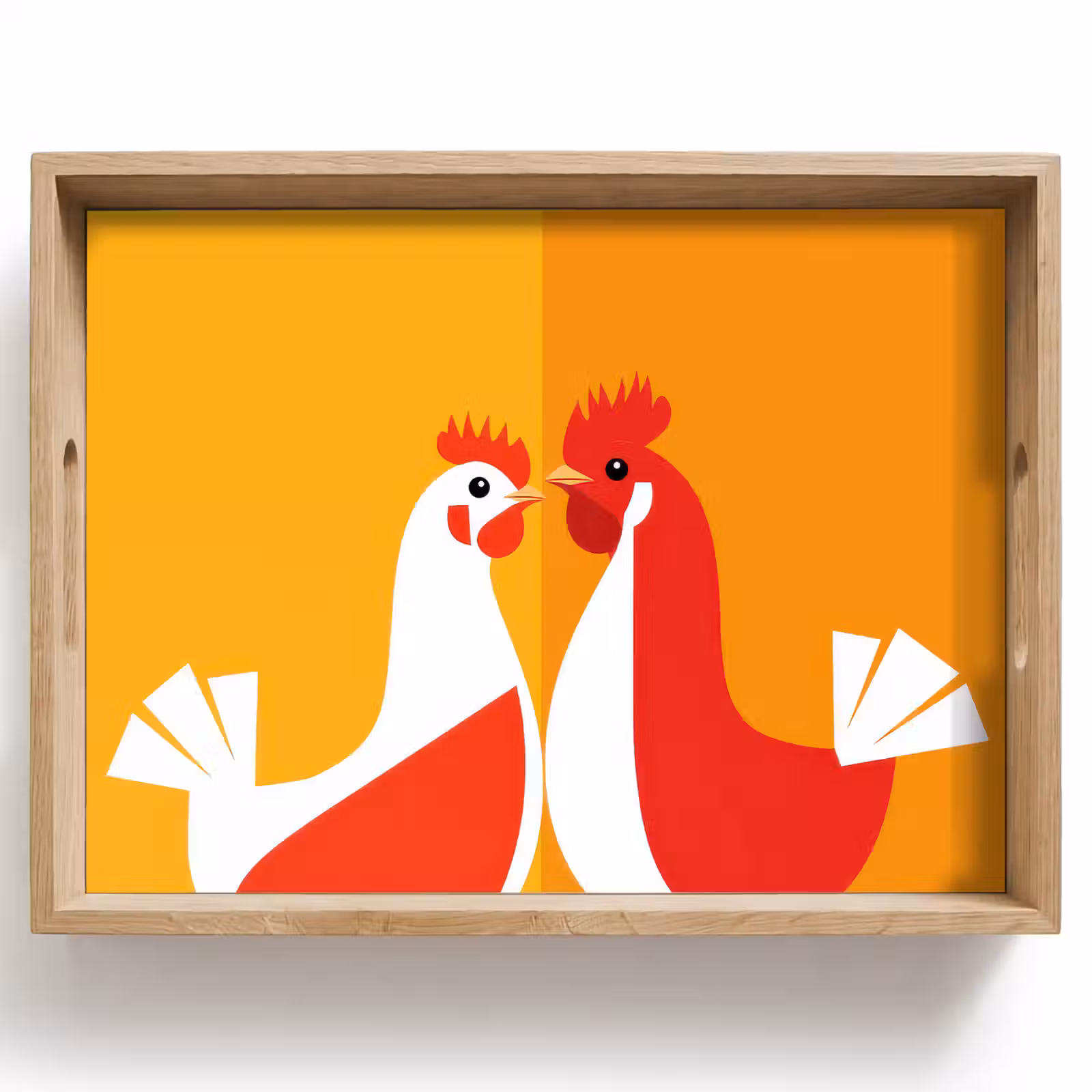 Tablett - Hühner - Orange - Prärie — 1