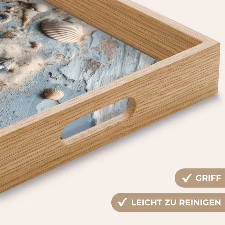 Tablett - Anker - Holz - Muscheln - Sand — 8