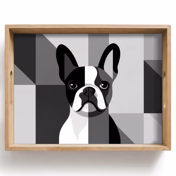Tablett - Bulldogge - Schwarz - Abstrakt - Flugzeuge — 1