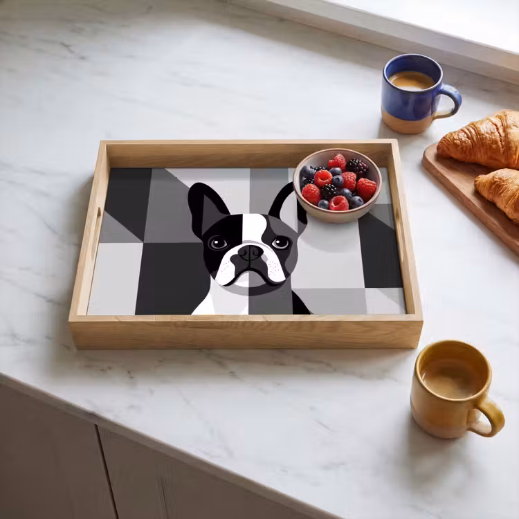 Tablett - Bulldogge - Schwarz - Abstrakt - Flugzeuge — 3