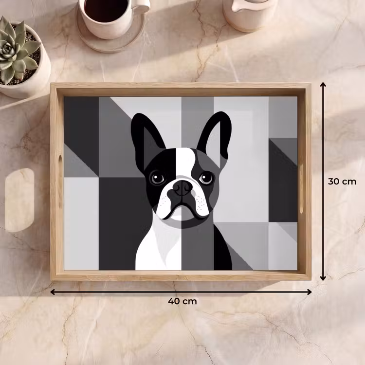Tablett - Bulldogge - Schwarz - Abstrakt - Flugzeuge — 7