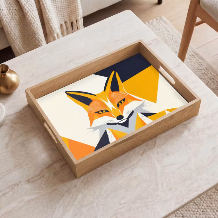 Tablett - Fuchs - Orange - Abstrakt - Dreiecke — 2