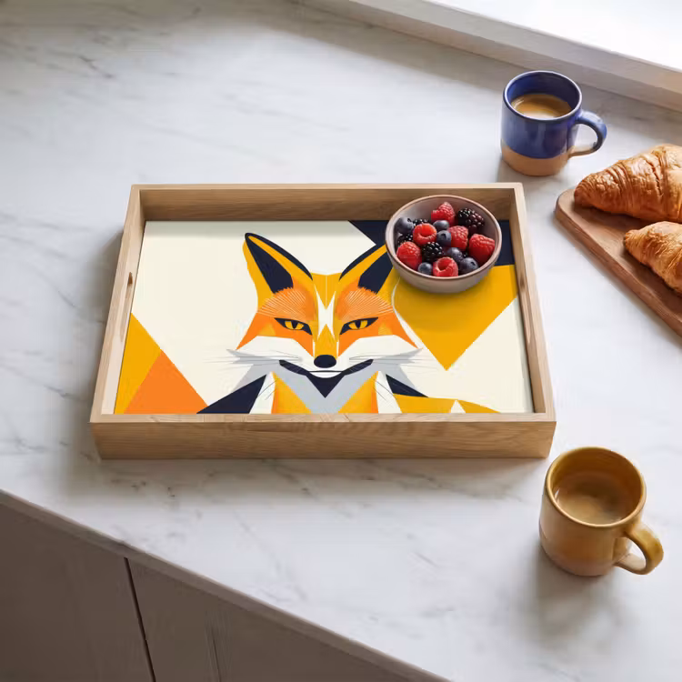 Tablett - Fuchs - Orange - Abstrakt - Dreiecke — 3