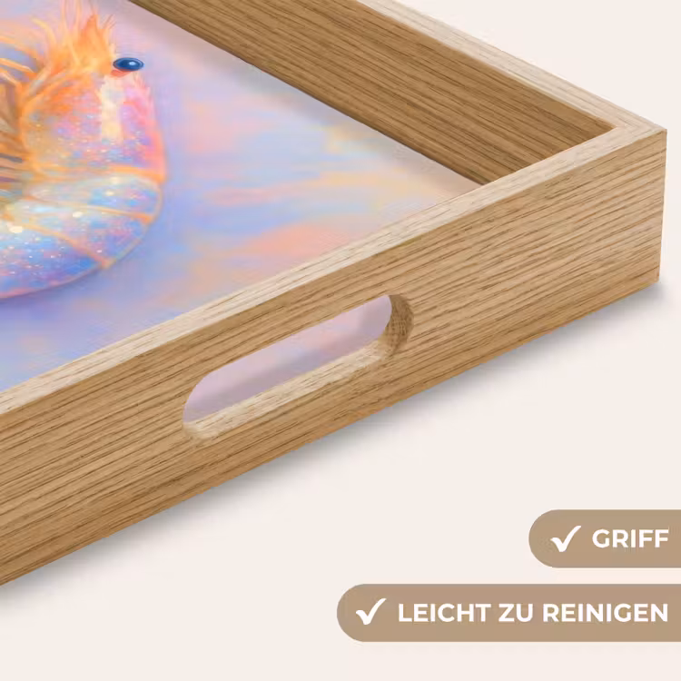 Tablett - Garnele - Subtile Struktur - Blau - Rosa — 8