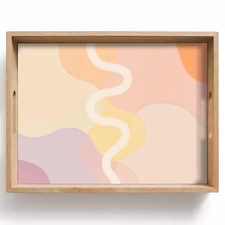 Tablett - Gewellte Formen - Abstrakt - Pastell — 1