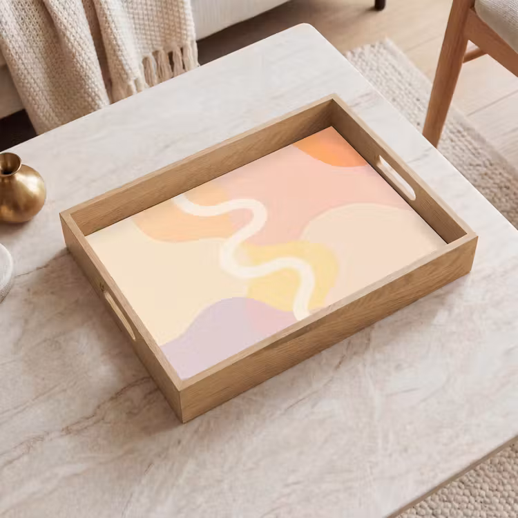 Tablett - Gewellte Formen - Abstrakt - Pastell — 2