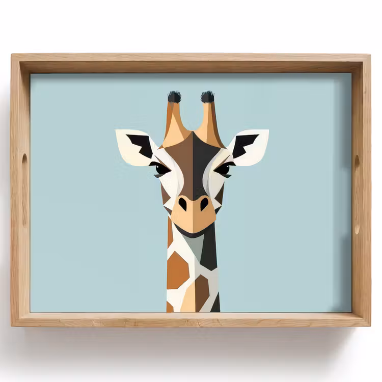 Tablett - Giraffe - Illustration - Braun - Minimalistisch — 1