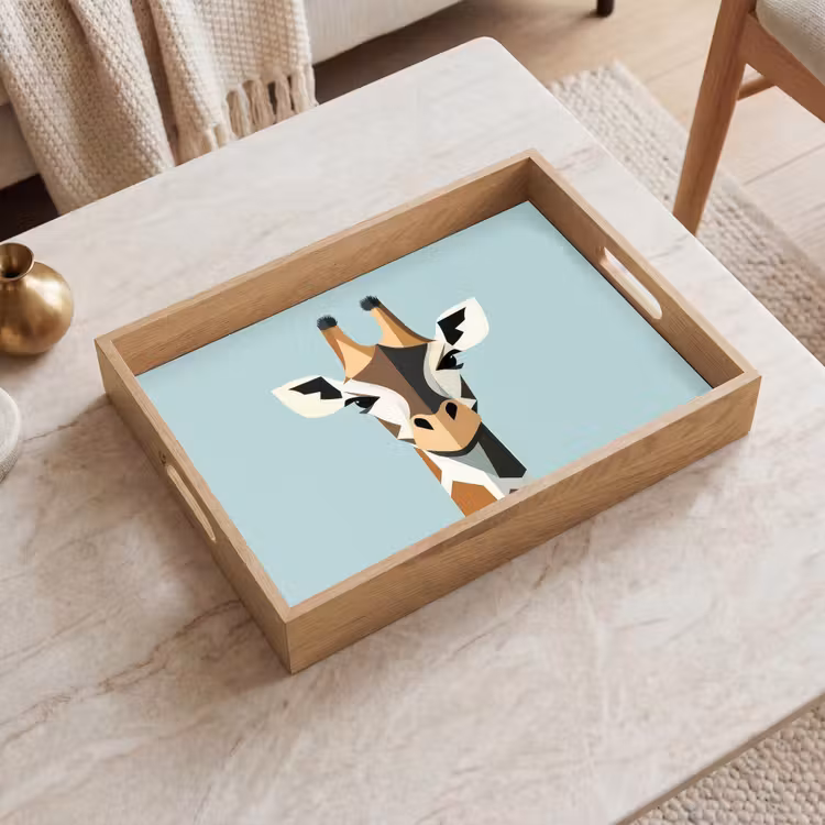 Tablett - Giraffe - Illustration - Braun - Minimalistisch — 2