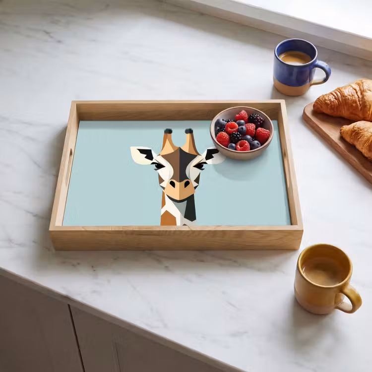 Tablett - Giraffe - Illustration - Braun - Minimalistisch — 3