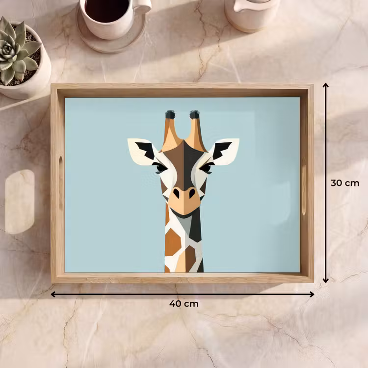 Tablett - Giraffe - Illustration - Braun - Minimalistisch — 7