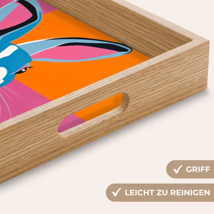 Tablett - Hase - Farbtaschen - Ohren - Rosa — 8
