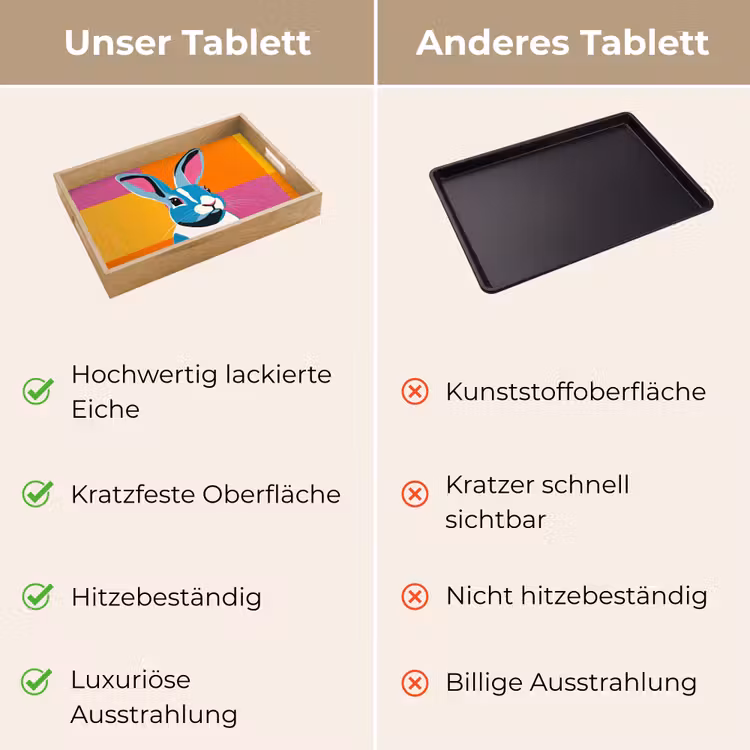 Tablett - Hase - Farbtaschen - Ohren - Rosa — 9