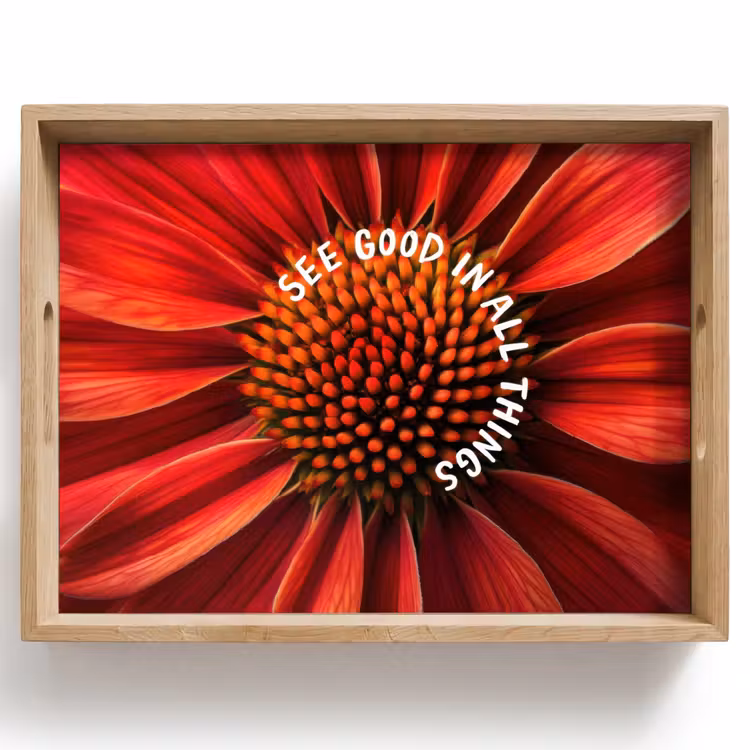 Tablett - Nahaufnahme - Blume - Zitat - Rot — 1