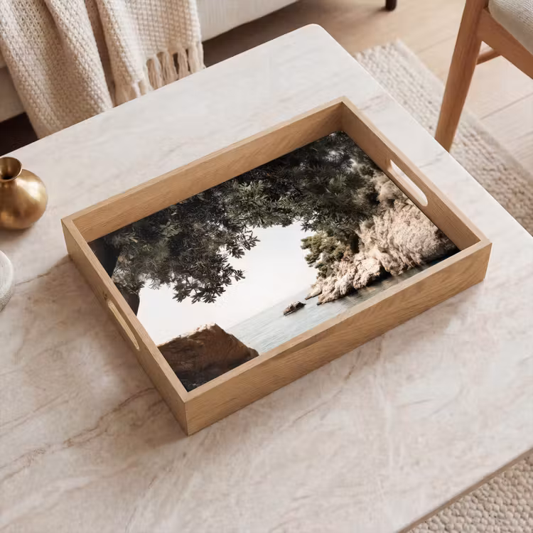Tablett - Felsen - Meer - Baum - Grün — 2