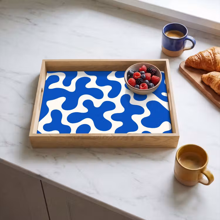 Tablett - Formen - Abstrakt - Blau - Wellen — 3