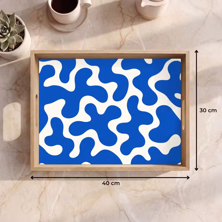 Tablett - Formen - Abstrakt - Blau - Wellen — 7