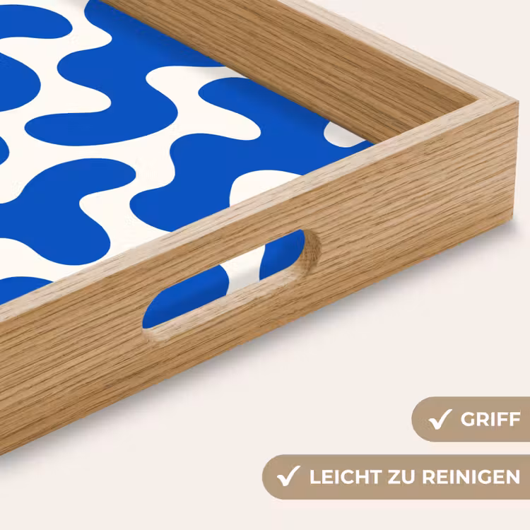 Tablett - Formen - Abstrakt - Blau - Wellen — 8