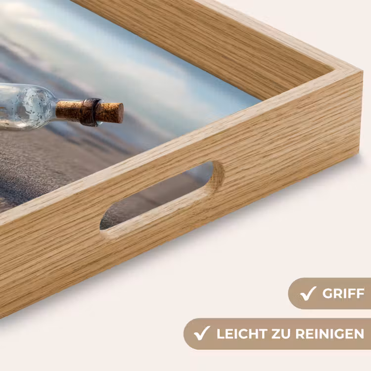 Tablett - Glasflasche - Post - Meer - Sand — 8