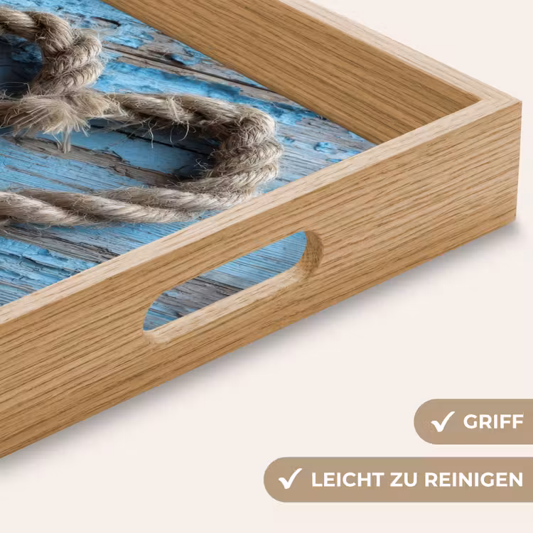 Tablett - Herz - Seil - Holz - Rustikal — 8