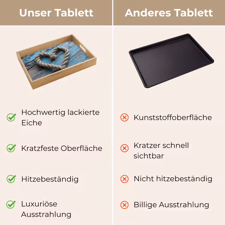 Tablett - Herz - Seil - Holz - Rustikal — 9
