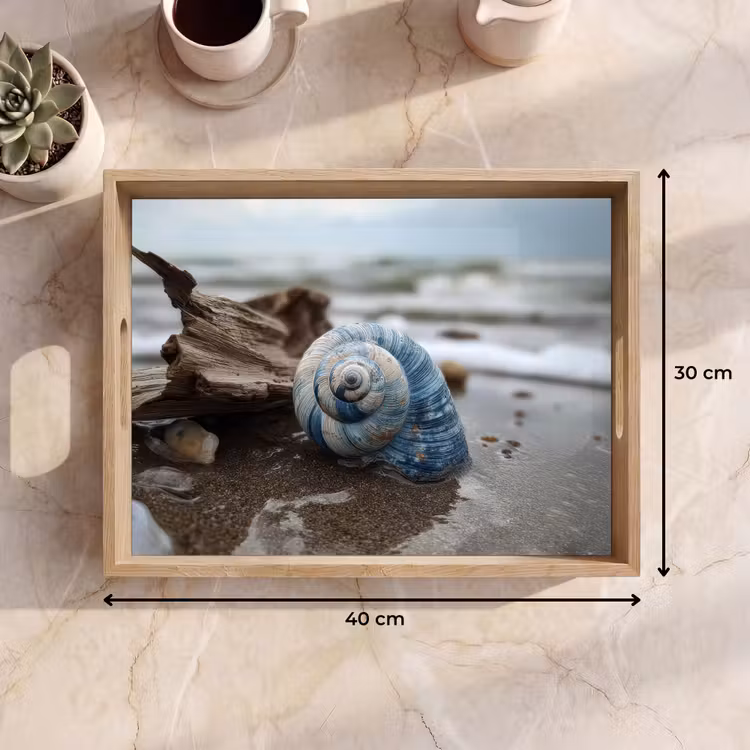 Tablett - Muschel - Strand - Blau - Meer — 7