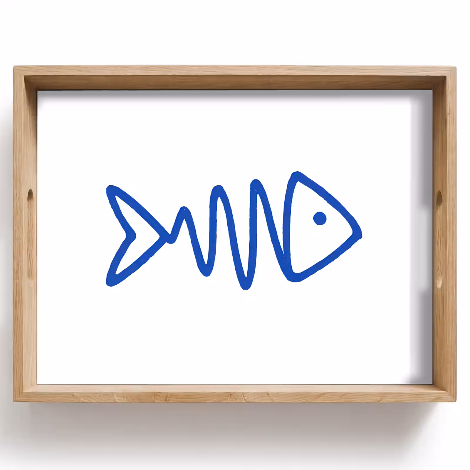 Tablett - Fisch - Minimalistisch - Blau - Linie — 1