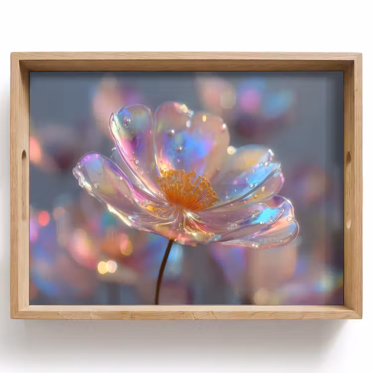 Tablett - Blume - Transparent - Pastellfarben - Tropfen — 1