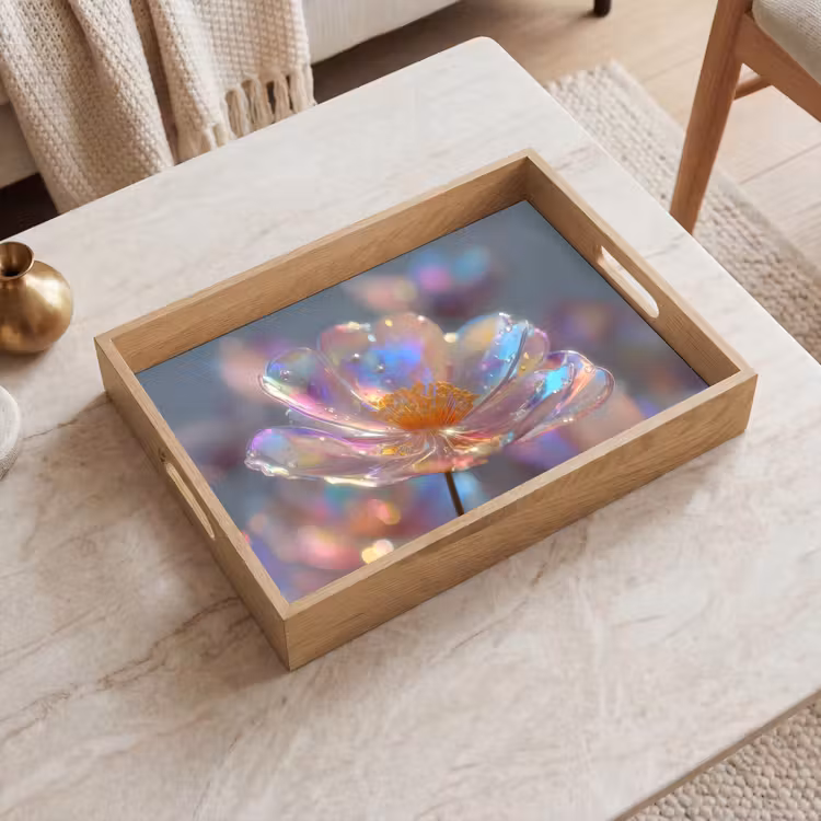 Tablett - Blume - Transparent - Pastellfarben - Tropfen — 2