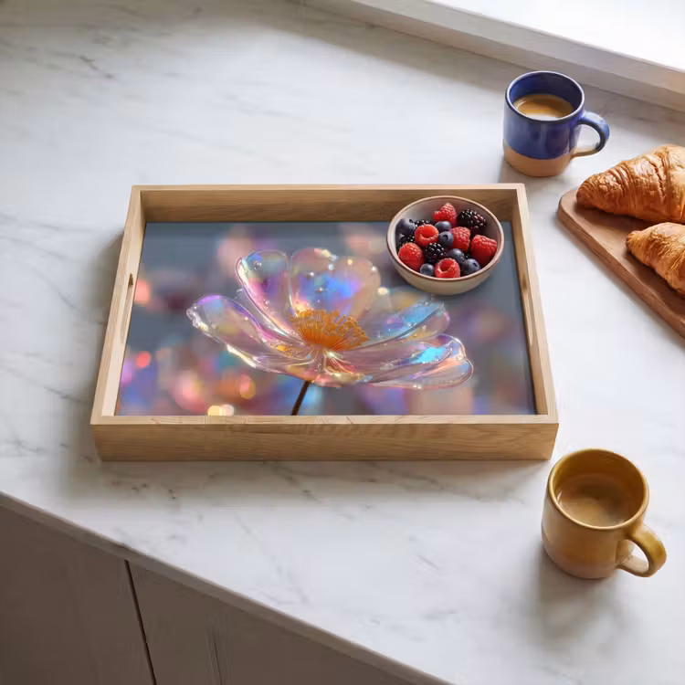 Tablett - Blume - Transparent - Pastellfarben - Tropfen — 3